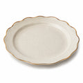 Assiette creuse 26 cm en céramique beige finition ondulée