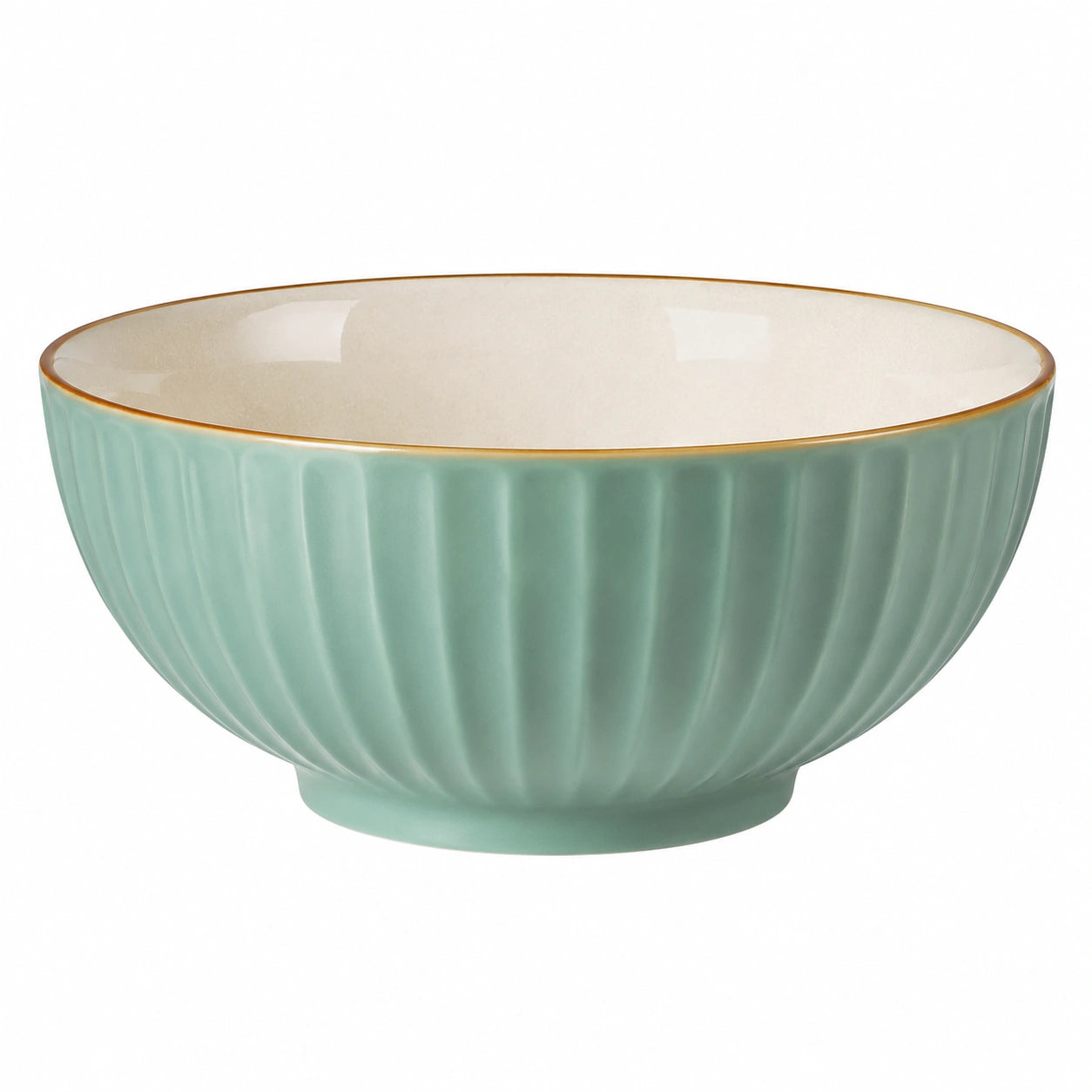 Bol 17 cm en céramique vert menthe à relief pour service de table