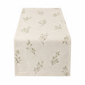 Chemin de table 180 x 35 cm en polyester beige à motif végétal décoratif