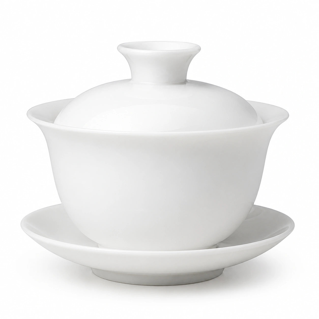 Gaiwan en porcelaine blanche 150 ml avec couvercle et soucoupe