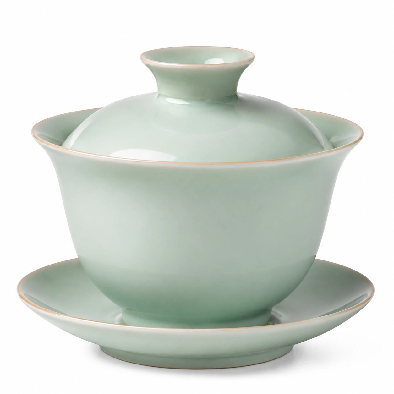Gaiwan en céramique vert céladon 150 ml avec soucoupe et couvercle