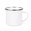 Mug émaillé 350 ml blanc en acier avec bord argenté style classique