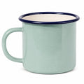 Mug 350 ml en acier émaillé vert d eau pour boissons chaudes style moucheté