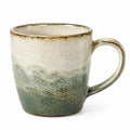 Mug en céramique 350 ml vert et crème style rustique