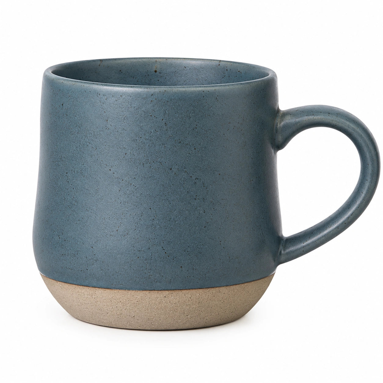 Mug en grès 400 ml 9 x 10 cm bleu et beige avec anse style artisanal