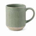 Mug 400 ml en céramique vert sauge texturé pour boissons chaudes